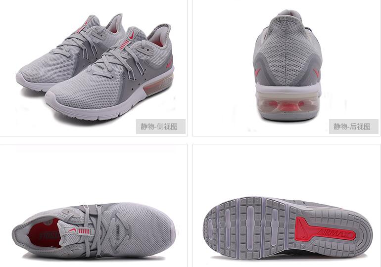Women Nike Max Sequent 3 Grey Red Shoes